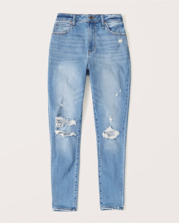 Curve Love High Rise Super Skinny Ankle Jeans | Abercrombie & Fitch (US)