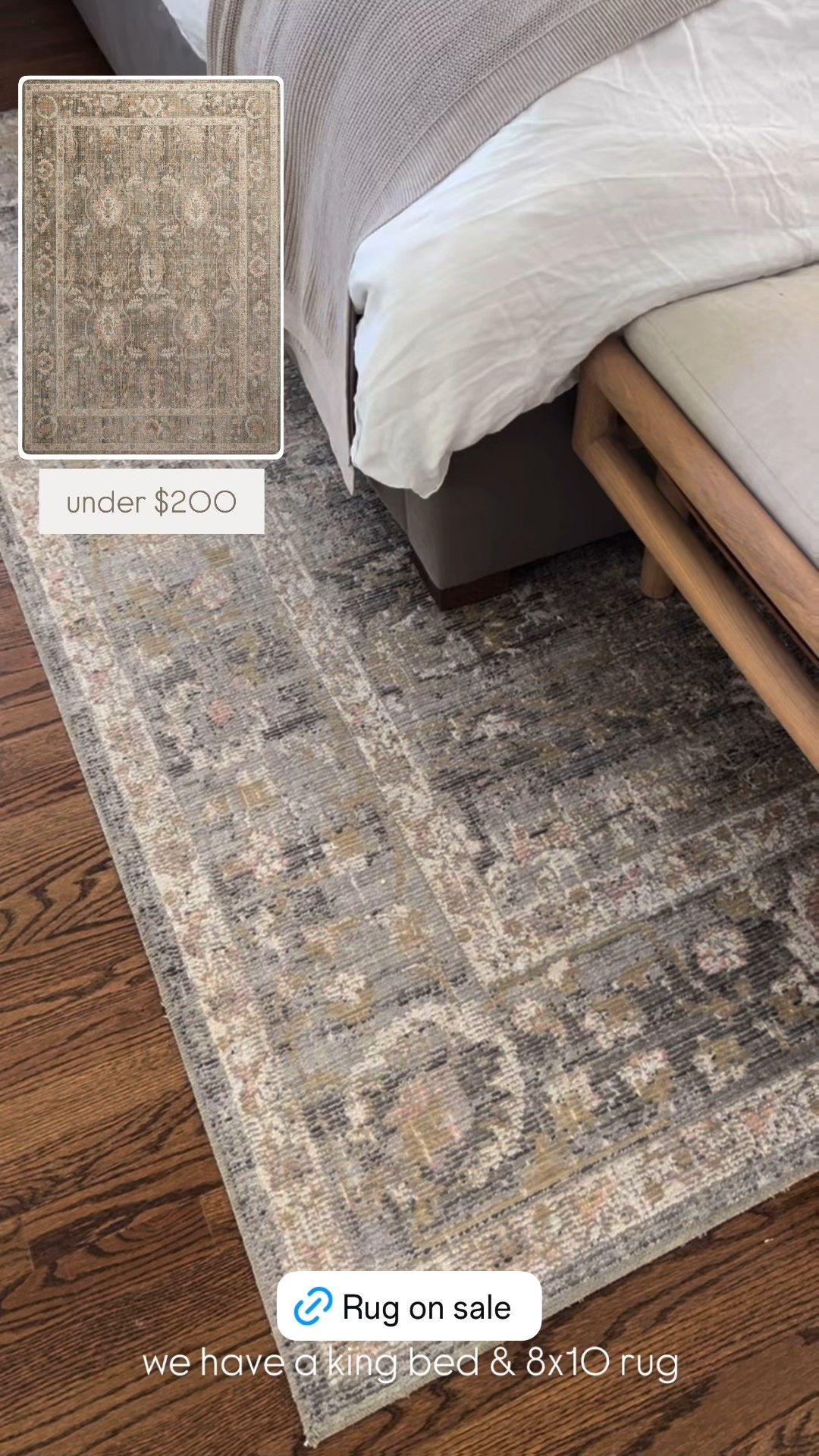 Bedroom rug is on major sale! I have a king bed and an 8x10 rug. My picture is a more accurate depiction of colors than website 

Primary bedroom decor

#LTKHome #LTKSaleAlert