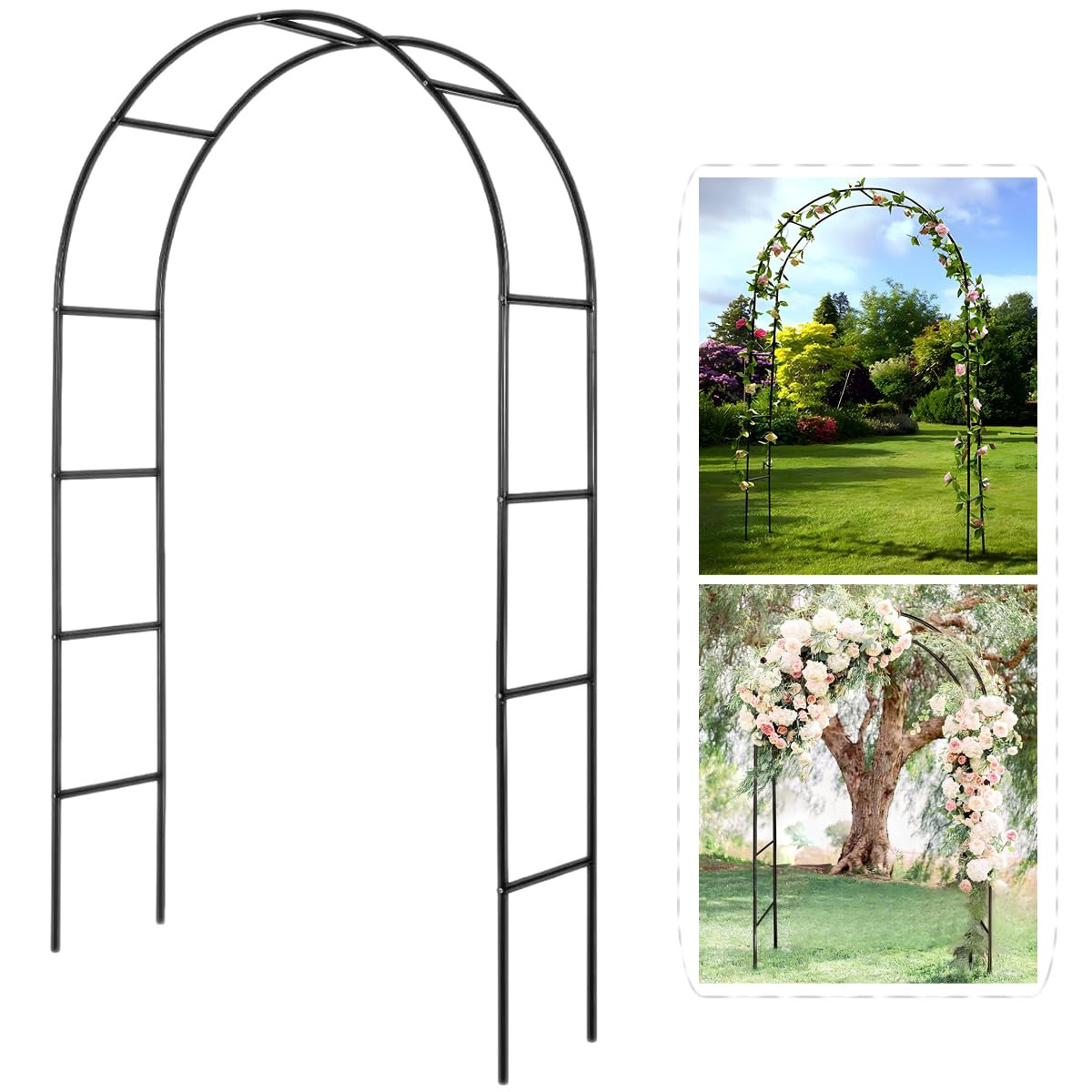 Metal Pergola Arbor,4.6 Feet Wide x7.9 Feet High Assemble Freely for Various Climbing Plant Weddi... | Amazon (US)