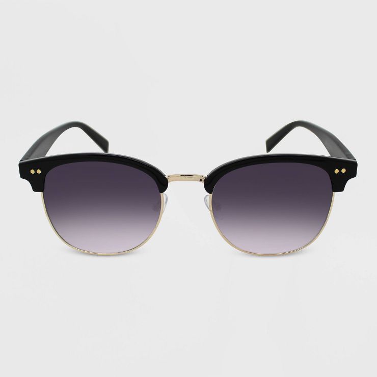 Women's Retro Browline Sunglasses - Wild Fable™ Black | Target