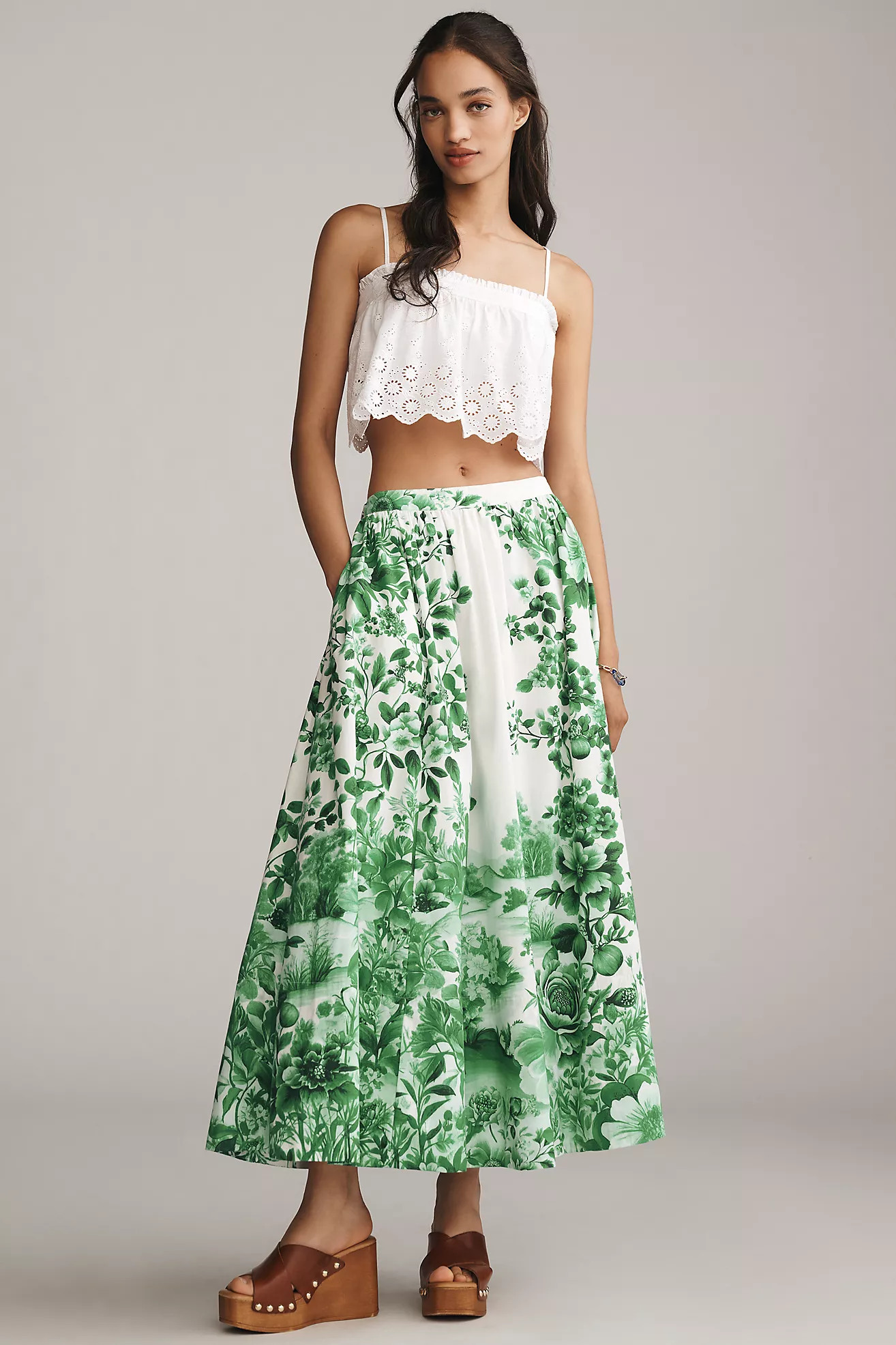 The Jacie Poplin Printed Maxi Skirt by Maeve | Anthropologie (US)