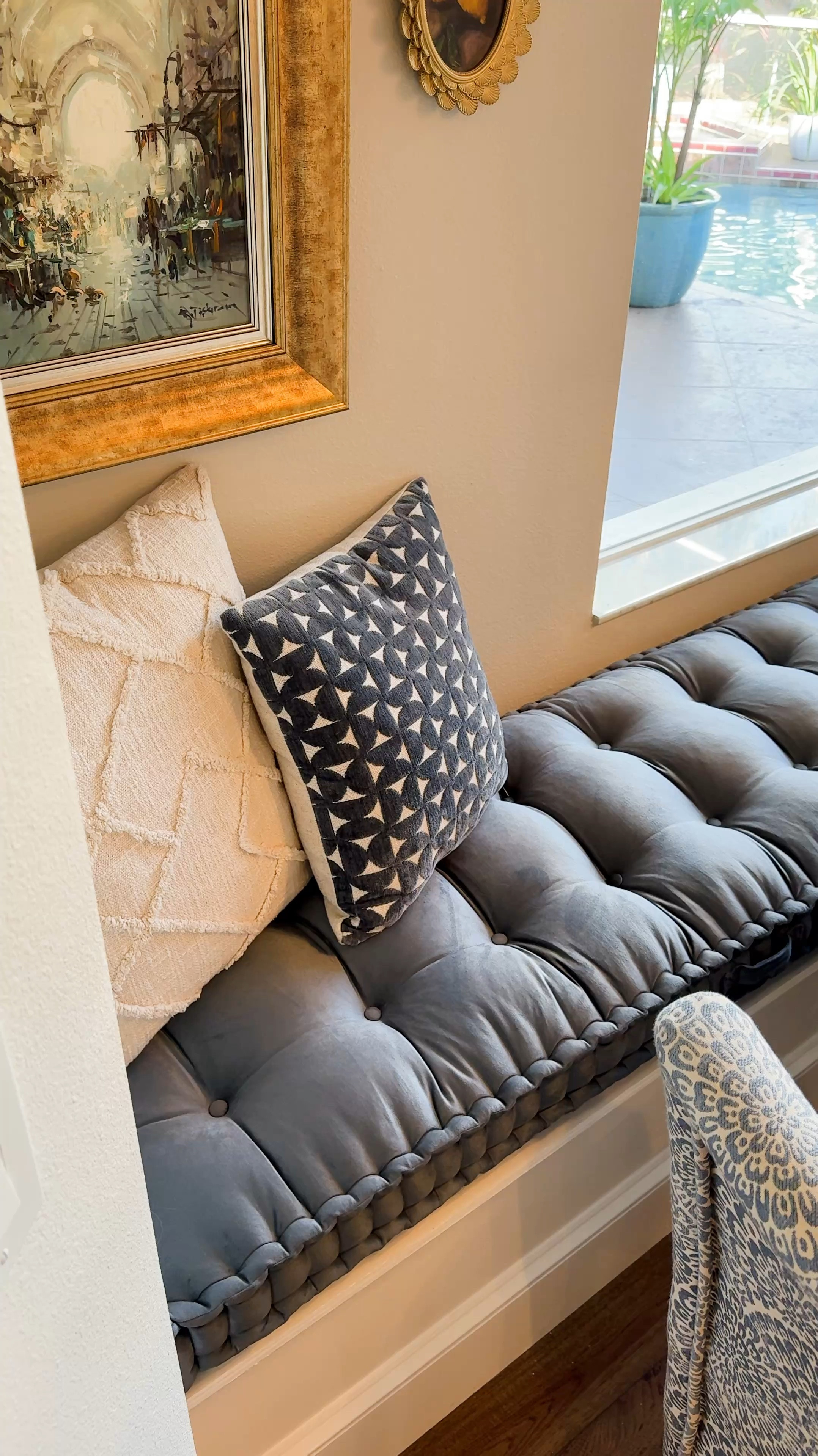 Seat cushion, Smokey blue grey, French style 

#LTKHome