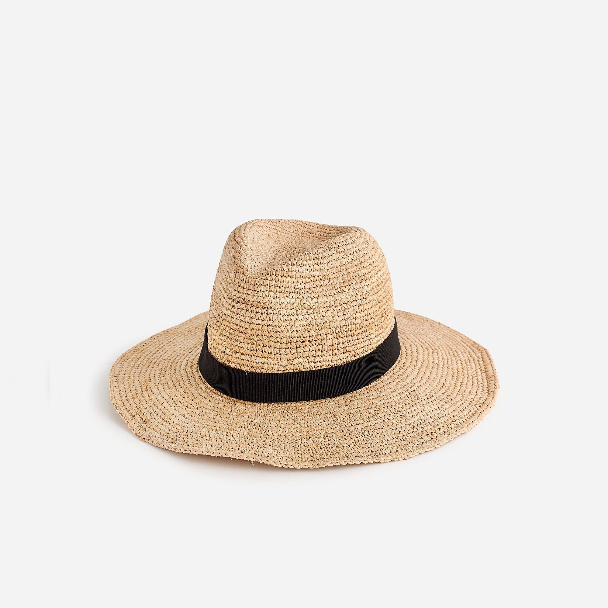 Wide-brim packable straw hat | J.Crew US