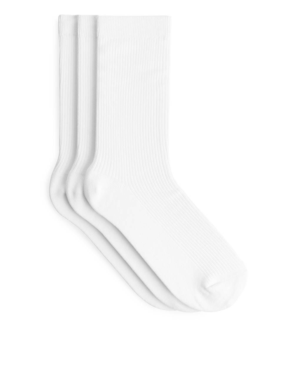 Cotton Rib Socks - White - All Lingerie - ARKET GB | ARKET