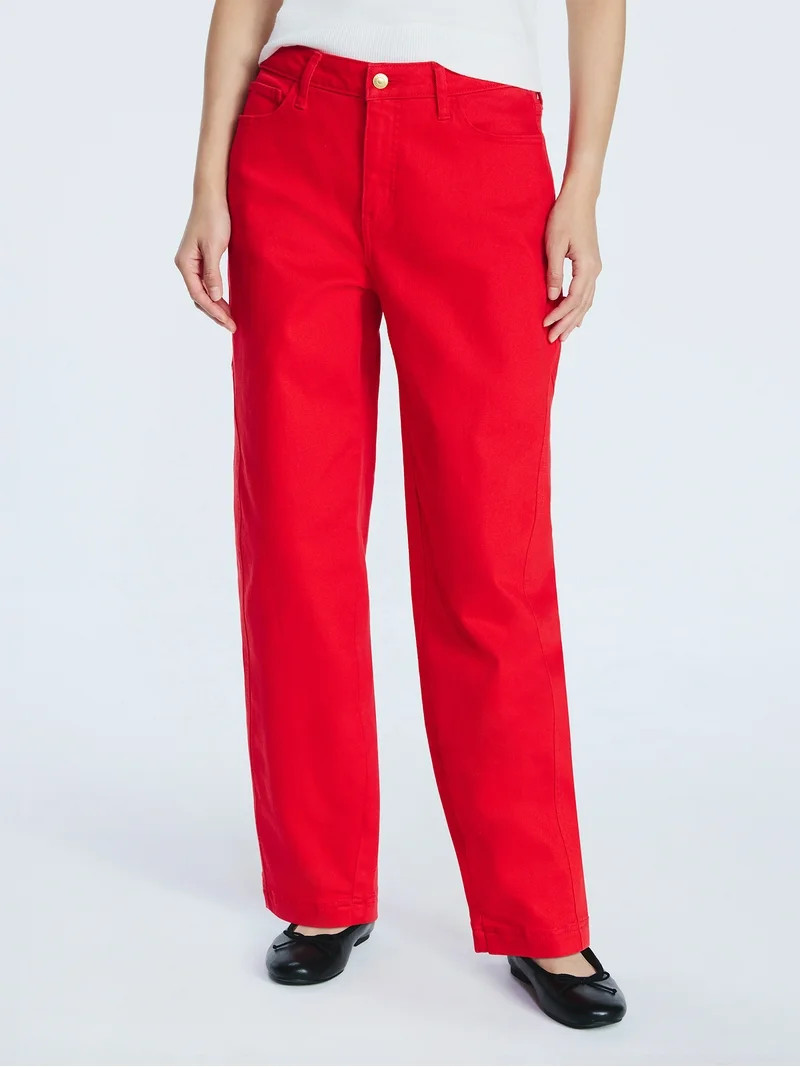 Free Assembly Women's Midrise Cropped Barrel Jeans, 27.5" Inseam, Sizes 0-20 | Walmart (US)