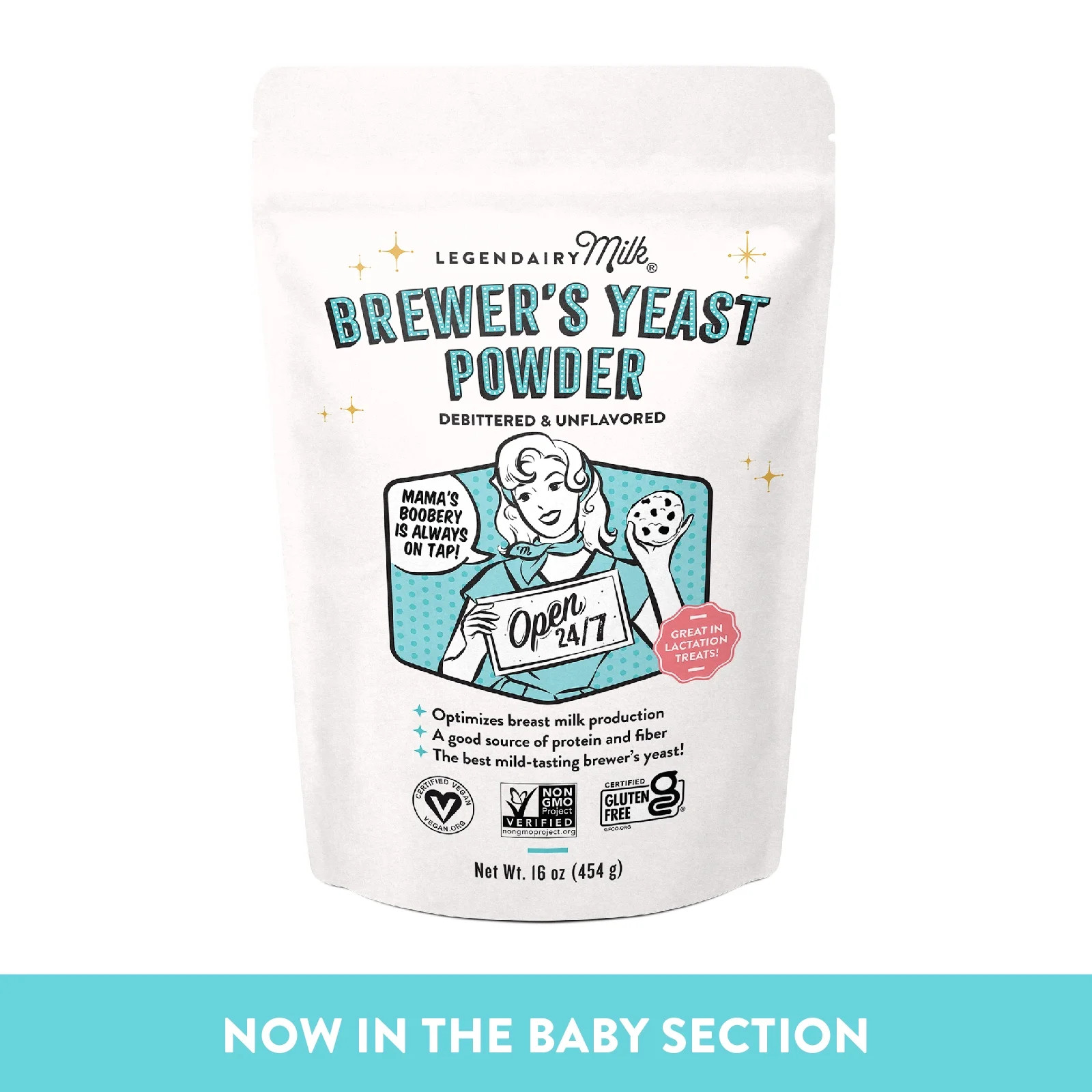 Legendairy Milk Brewer's Yeast Powder Supplement for Breast Milk Production, 16 oz | Walmart (US)