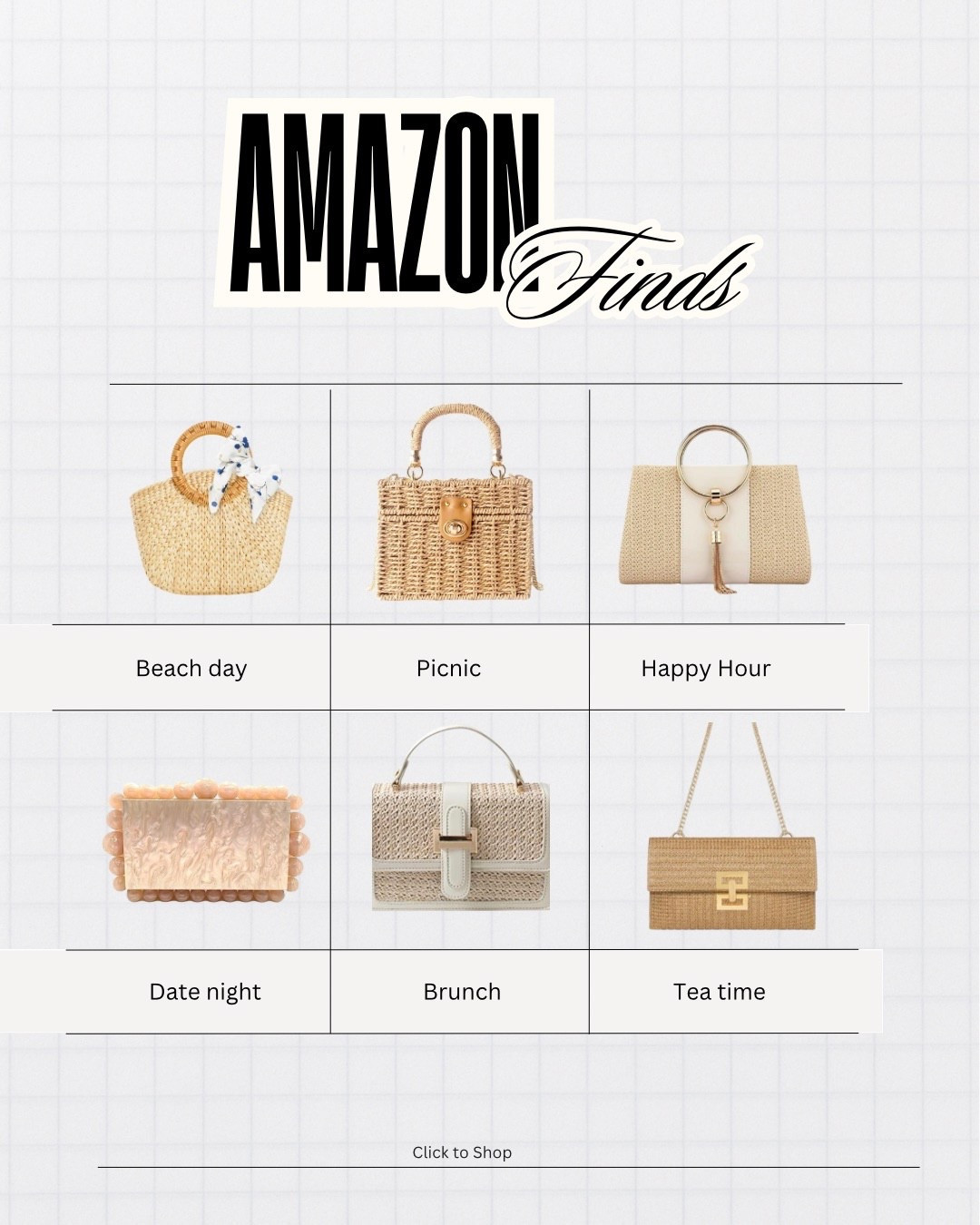 Dont you love a good straw bag? The color and feel always brings such a natural feel. Perfect for spring and beyond. Plus, these are all from Amazon - well priced and still gorgeous an chic. 
Happy Spring Shopping! 🛍️ 

#LTKSeasonal #LTKSaleAlert #LTKSpringSale