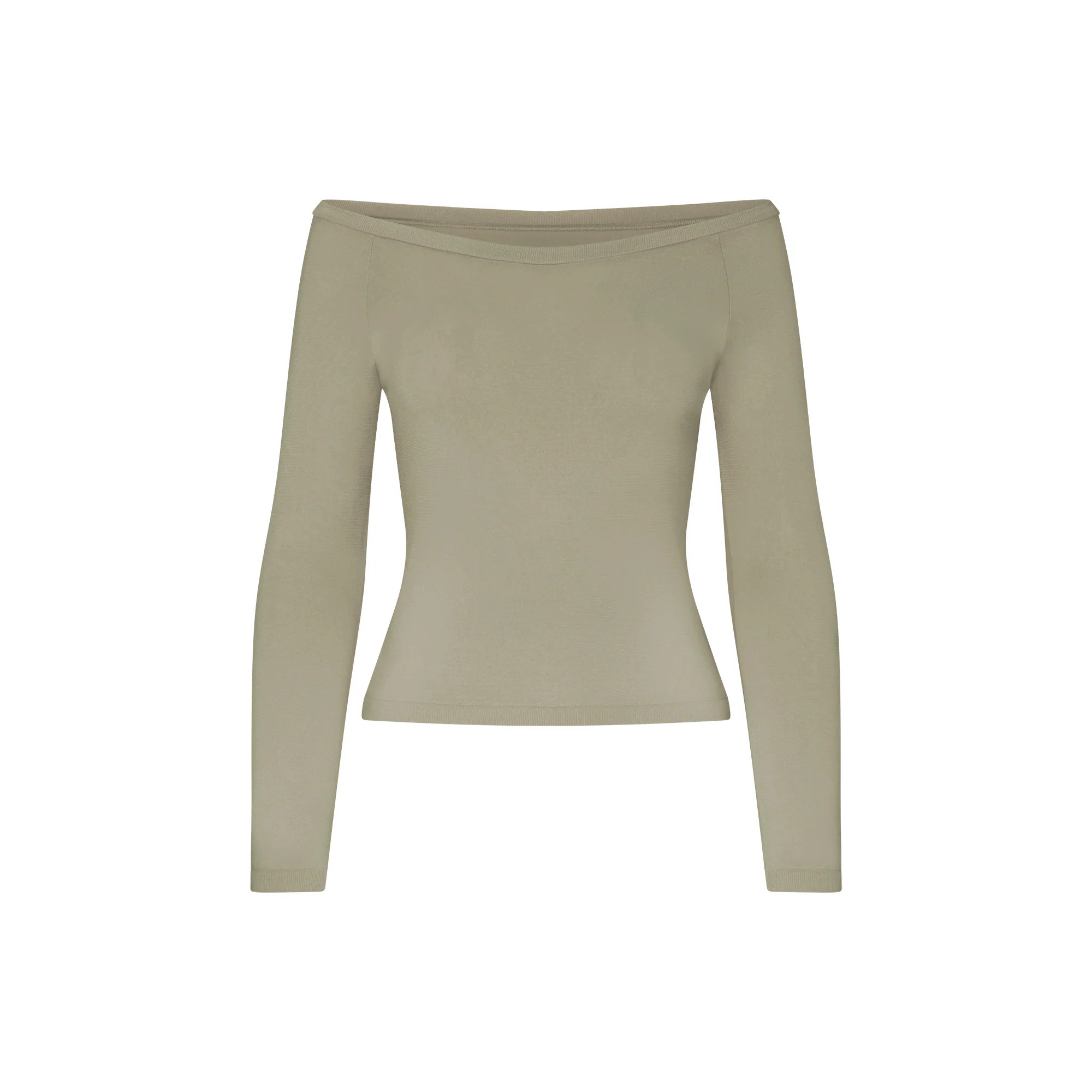 NikeSKIMS STRETCH KNIT LONG SLEEVE BOATNECK TOP | DUNE | SKIMS | SKIMS (US)