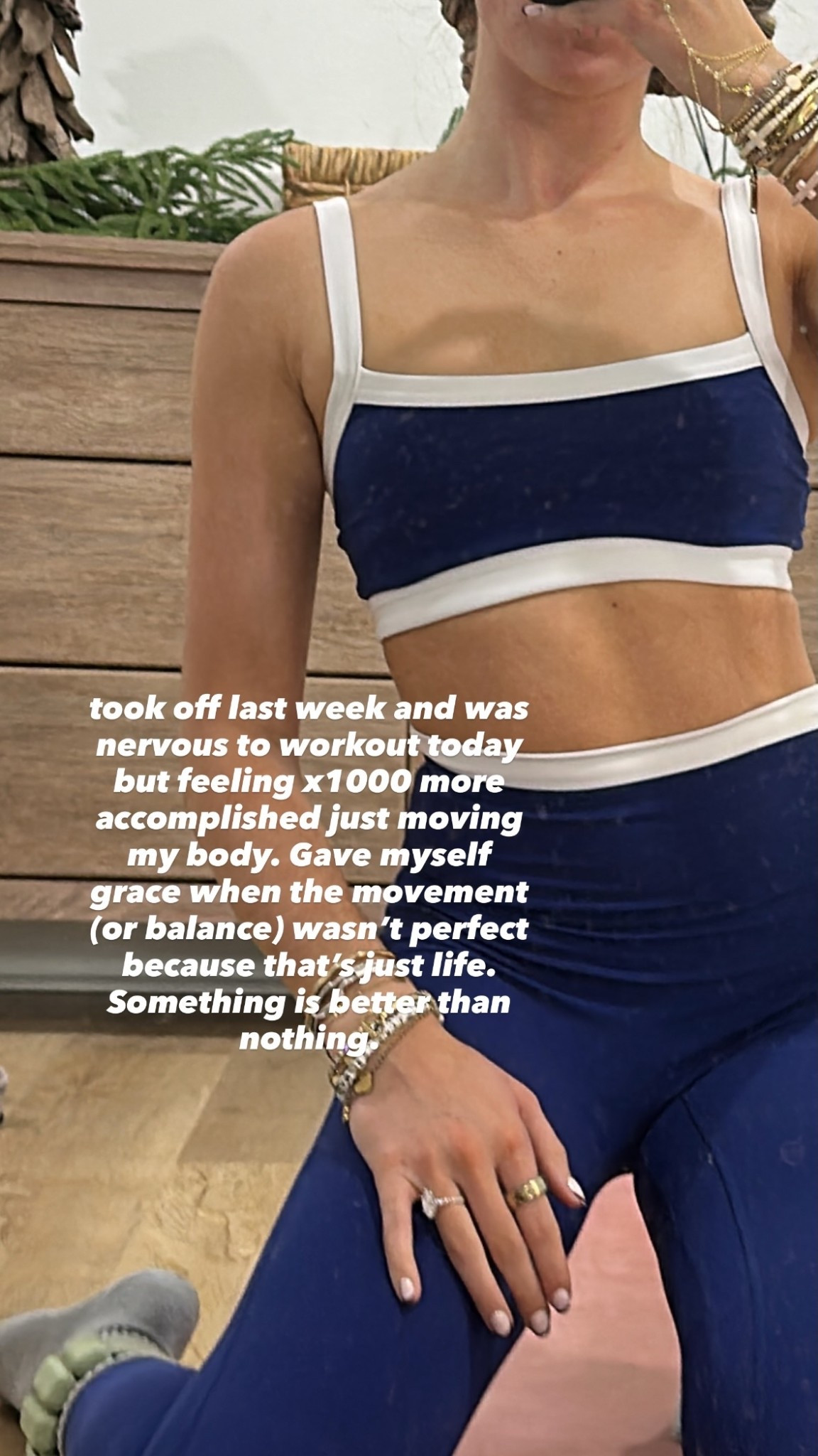 took off last week and was nervous to workout today but feeling x1000 more accomplished just moving my body. Gave myself grace when the movement (or balance) wasn’t perfect because that’s just life. Something is better than nothing.  @movebylexfish @lexfish

#LTKfitnessgoals #LTKActive #LTKCyberWeek