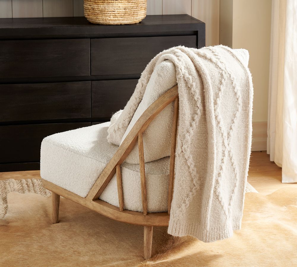 Diamond Cable Knit Throw | Pottery Barn (US)