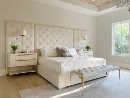 Large bedroom with white furniture and home decor styled for Spring! 

#LTKU #LTKfamily #LTKhome