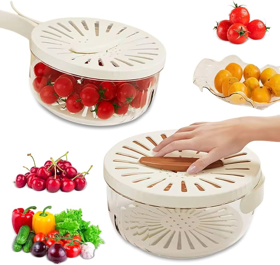 Luva 2 in 1 Drainer, 2 in 1 Drainer and Strainer, Practical Kitchen Colander Bowl with Foldable H... | Amazon (US)