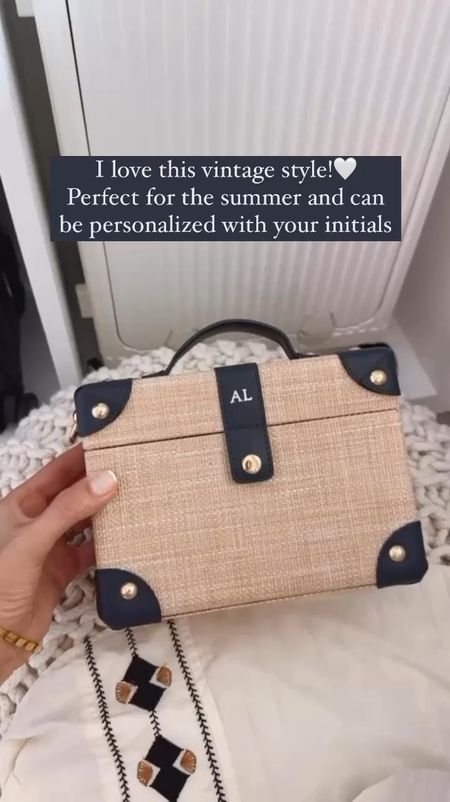 This is the perfect summer bag.
I love the blue details and the vintage style of this bag. It can be personalized initials, if you want to. And it gets delivered fast. the quality is amazing and I am definitely taking it to my Europe trip.

#LTKStyleTip #LTKOver40 #LTKItBag