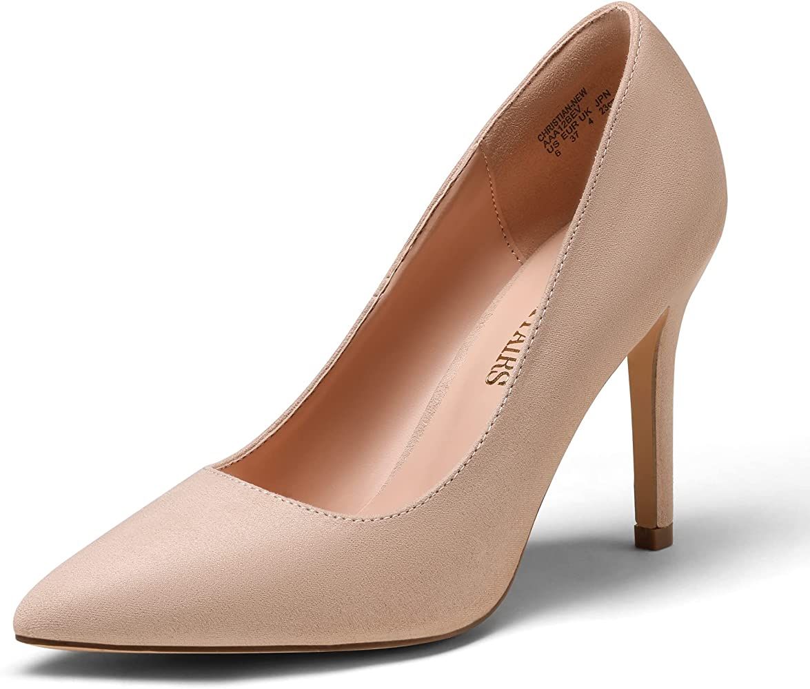 Amazon.com | DREAM PAIRS Women's Nude Suede High Heel Pump Shoes - 10 M US | Pumps | Amazon (US)