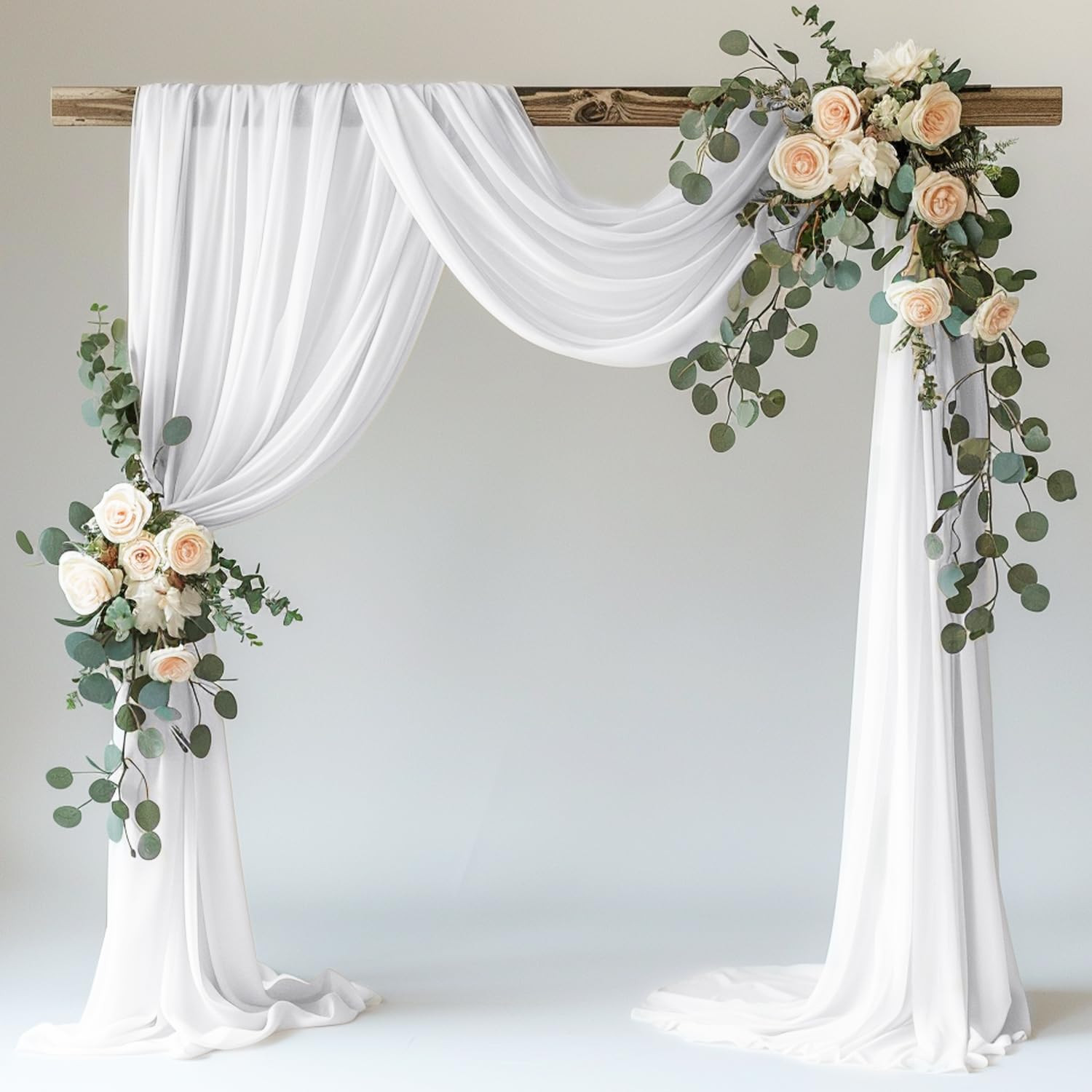 Wokceer White Wedding Arch Draping Fabric Backdrop 28.7" X 20FT Sheer Drapes Fabric for Wedding A... | Amazon (US)
