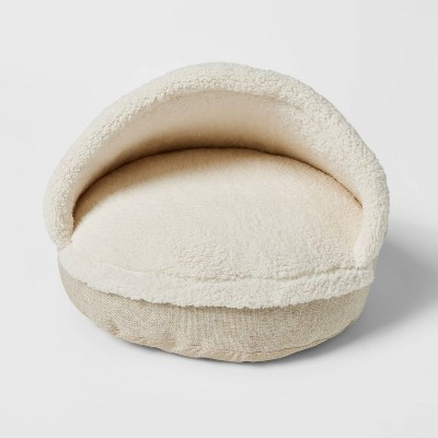 Hooded Cuddler Enclosed Cat and Dog Bed - Boots & Barkley™ - Cream - S | Target