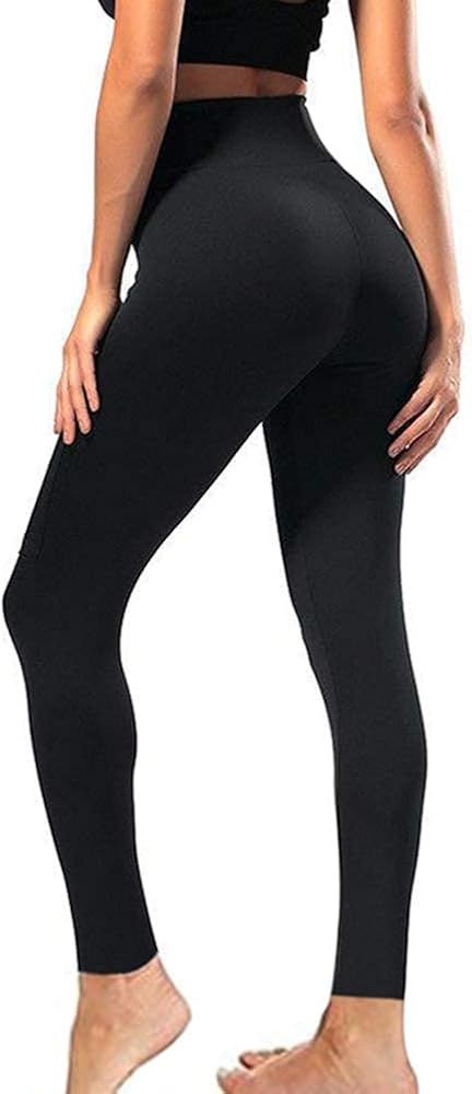 High Waisted Leggings for Women - Soft Athletic Tummy Control Pants for Running Cycling Yoga Work... | Amazon (US)