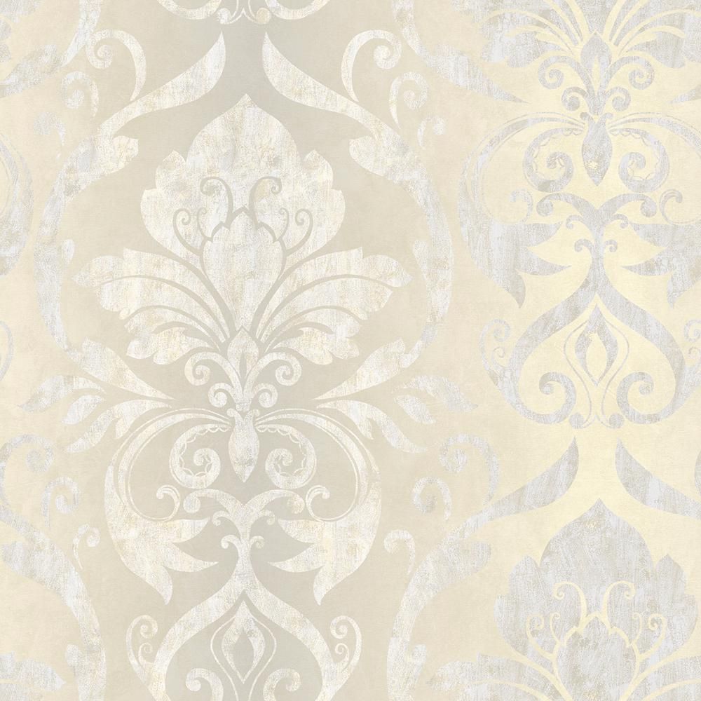 Chesapeake Lulu Ale Smiling Damask Wallpaper | The Home Depot