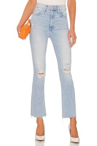 MOTHER High Waisted Rider Ankle Fray in Island Afterhours from Revolve.com | Revolve Clothing (Global)