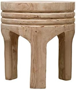 Creative Co-op Paulownia Wood Stool, Natural | Amazon (US)