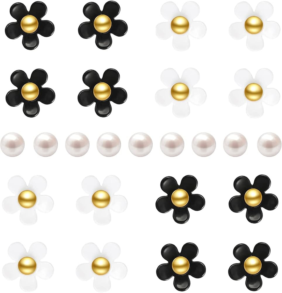 NEVEGE Shoe Charms 24PC Flower Charms with Crystal Rhinestone Pearl Shoe Decoration Charms Cute F... | Amazon (US)