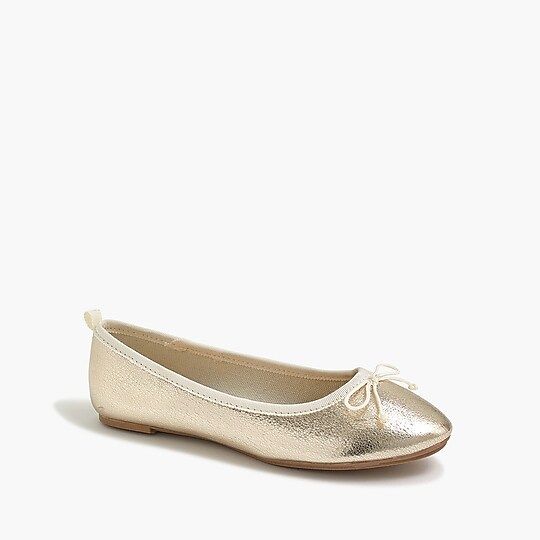 Girls' metallic gold ballet flats | J.Crew Factory