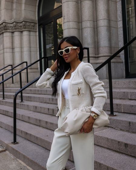 Spring outfit ideas
Mango knit cardigan back in stock
Zara white trousers similar
Saint Laurent opyum sandals
Bottega veneta the pouch bag 



#LTKSeasonal #LTKfindsunder100 #LTKstyletip