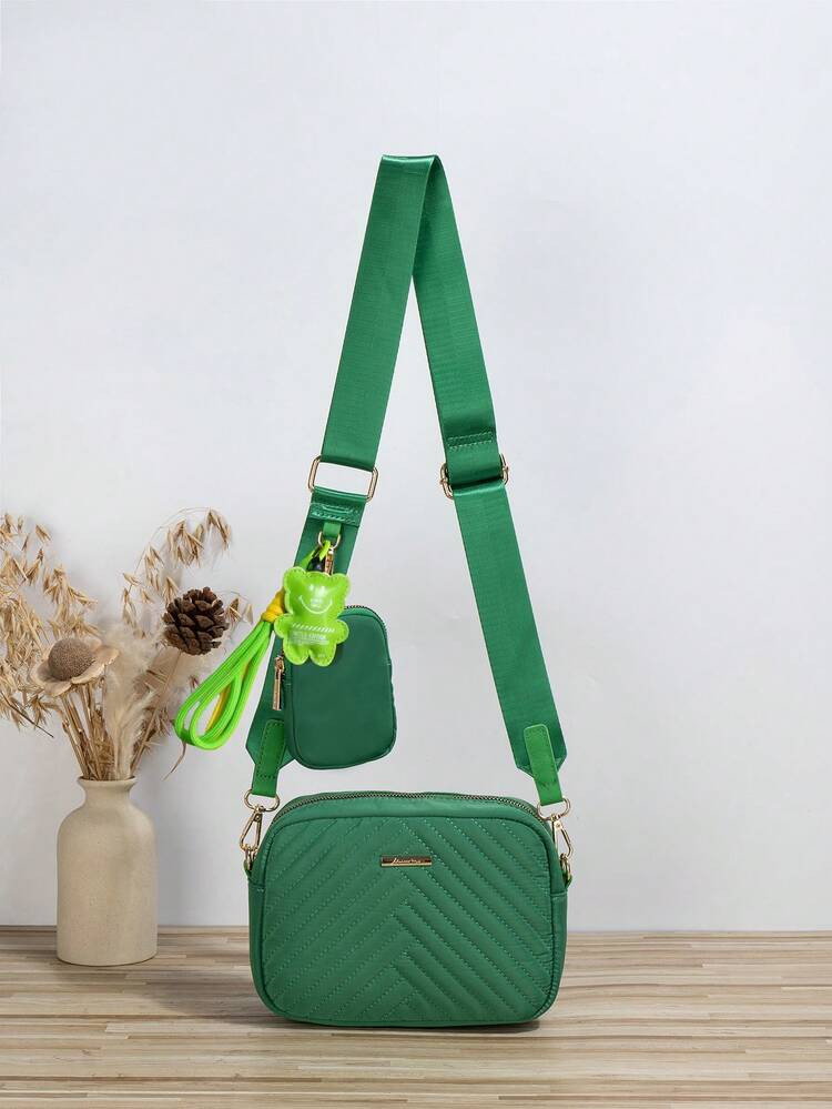 1 Set 2pcs Crossbody Bag With Coin Purse & Pendant | SHEIN