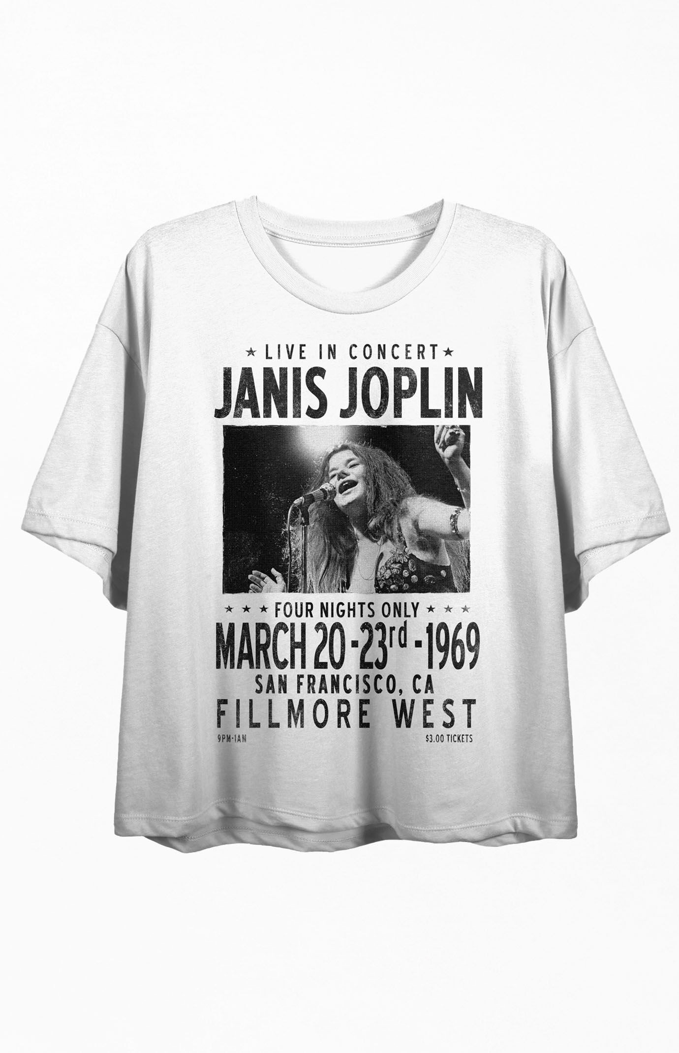 Women's Janis Joplin Cropped T-Shirt in White - Size XS | PacSun