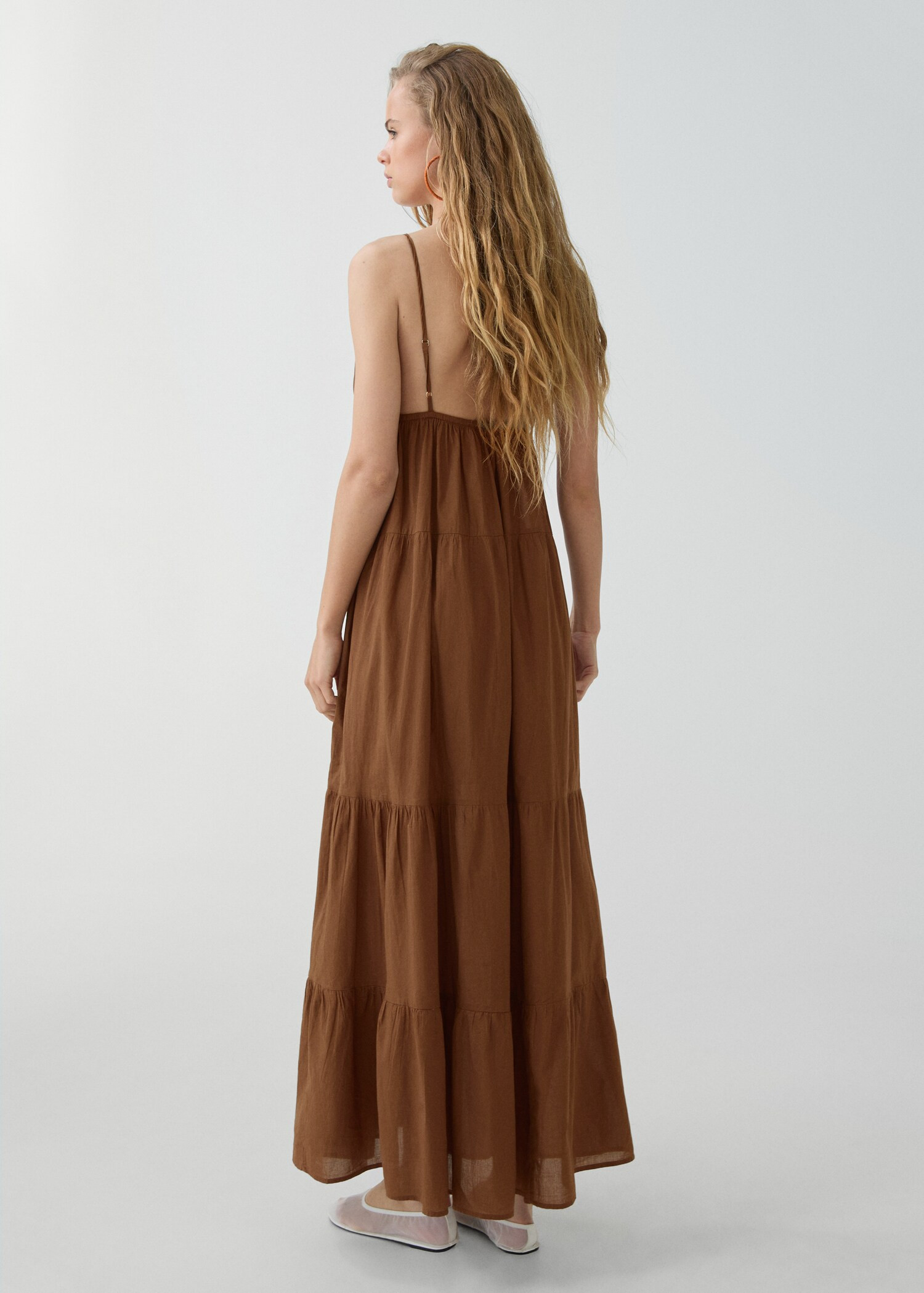 Long dress with bow neckline | MANGO (UK)