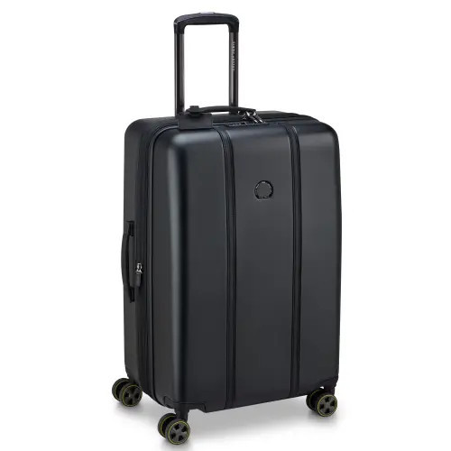 Delsey Paris Cadence Hardside Expandable 24" Medium Checked Spinner Luggage in Deep Black at Nordstrom | Nordstrom