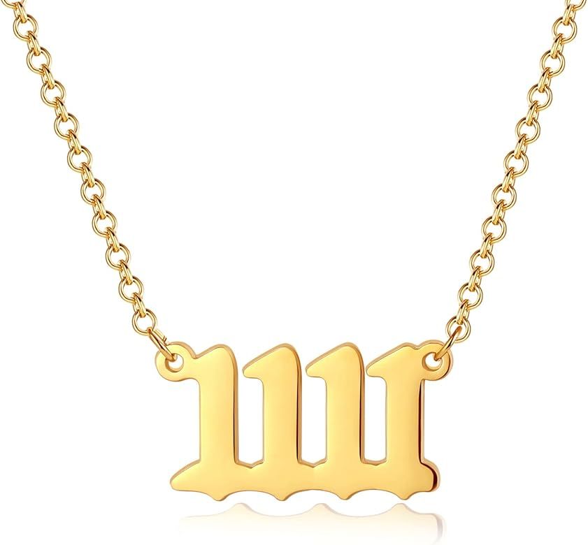 111 222 333 444 555 777 888 999 Angel Number Necklace Gold Numerology Jewelry Lucky Number Minima... | Amazon (US)