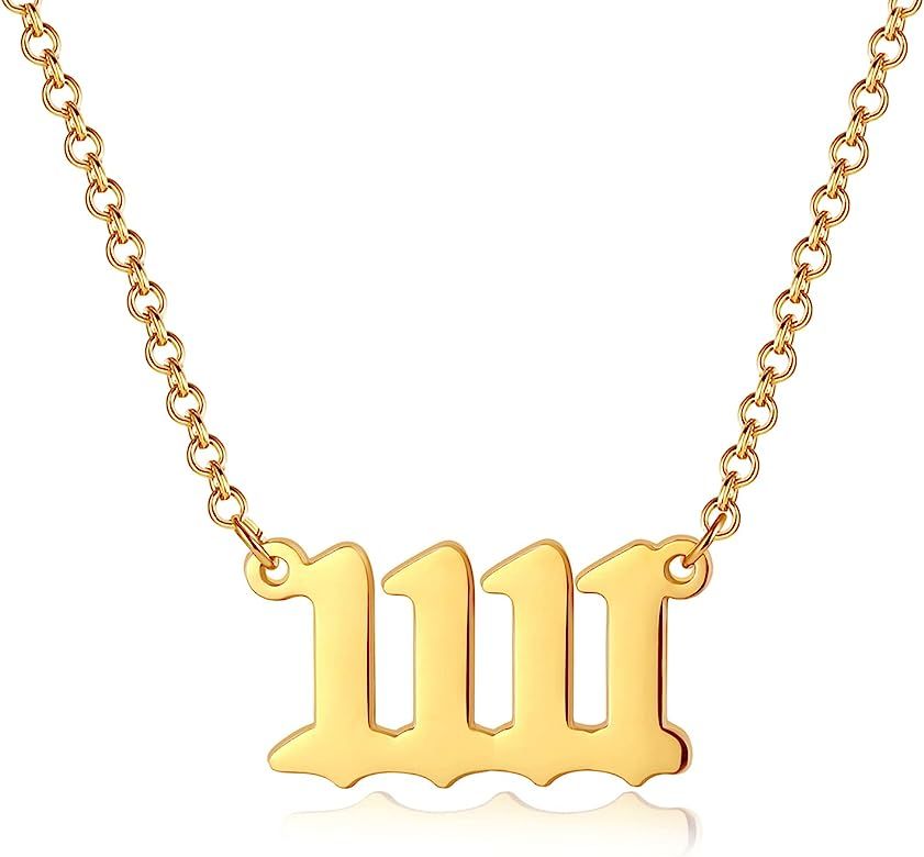 111 222 333 444 555 777 888 999 Angel Number Necklace Gold Numerology Jewelry Lucky Number Minima... | Amazon (US)