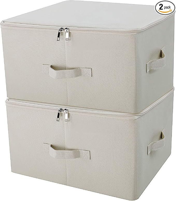 iwill CREATE PRO Collapsible Storage Bins with Lids, Storage Cubes, Tide Up Your Closet, Beige, S... | Amazon (US)