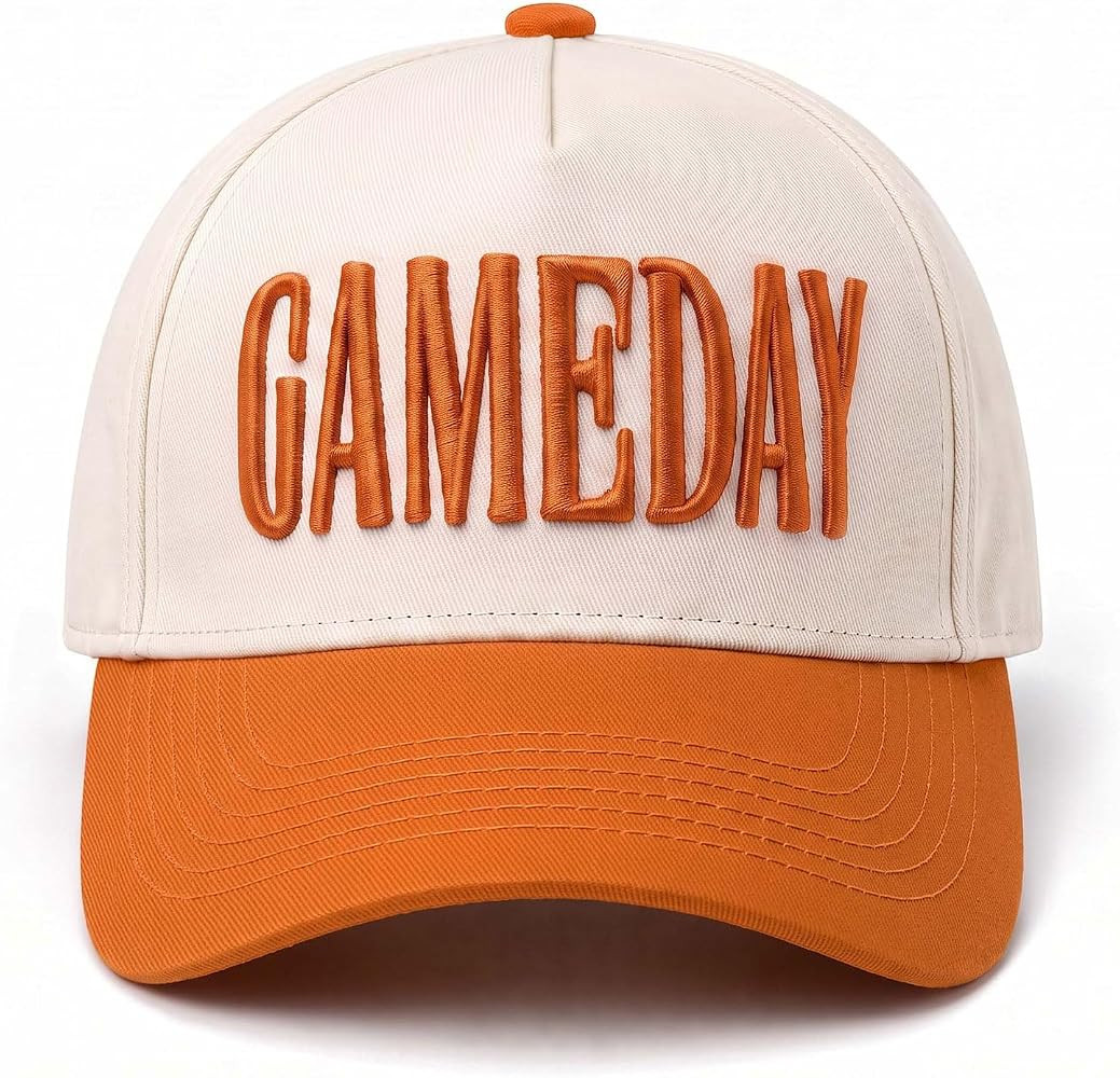Gameday Hat Vintage Embroidered Football Season Hat Sports Fan Baseball Cap | Amazon (US)