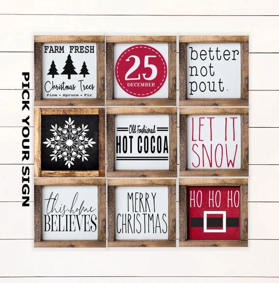 Christmas Mini Signs 6"x6" Tiered Tray Signs. Tiered Tray Decor, Coffee Bar Sign, Christmas Decor... | Etsy (US)