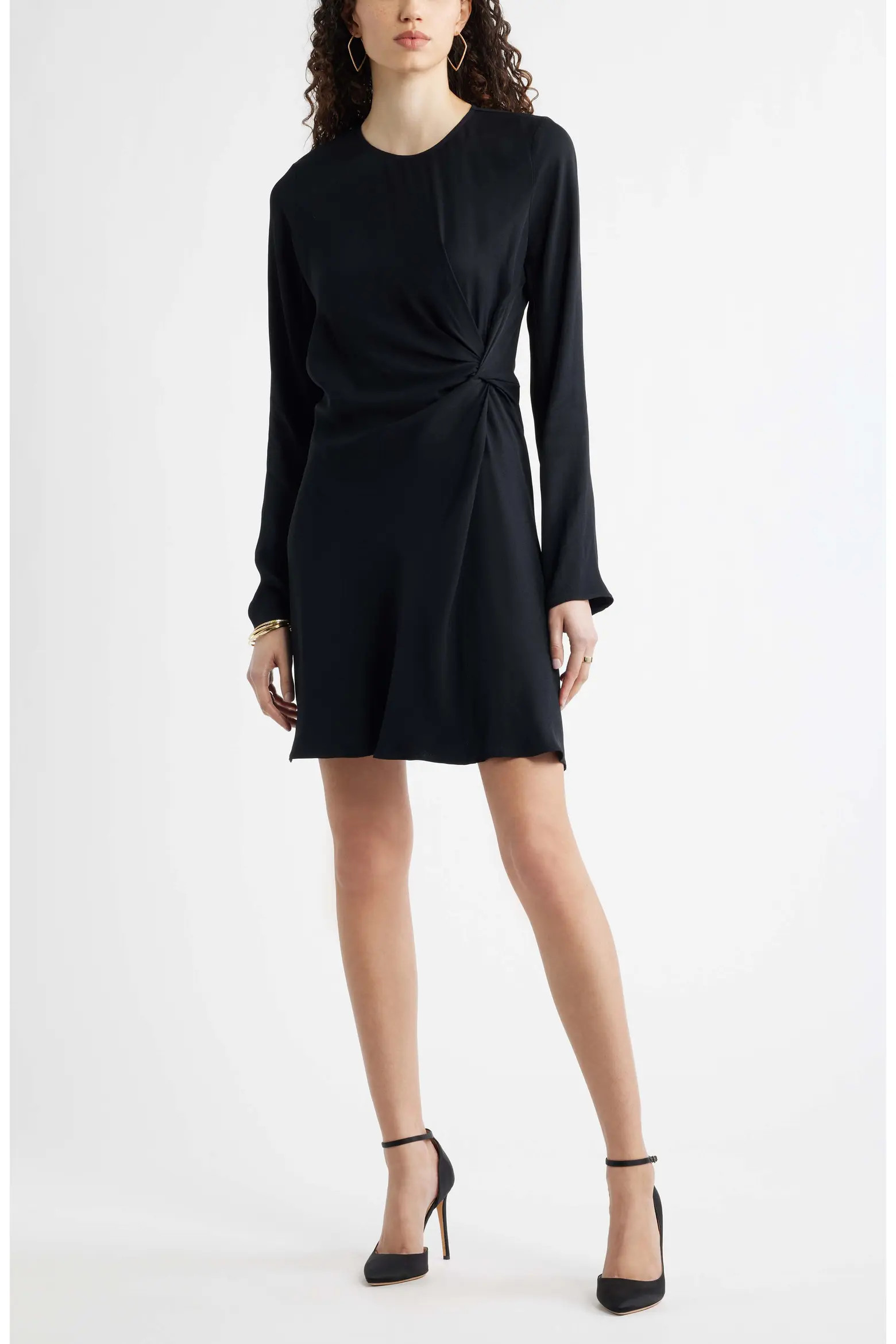 Side Twist Long Sleeve Minidress (Women) | Nordstrom | Nordstrom