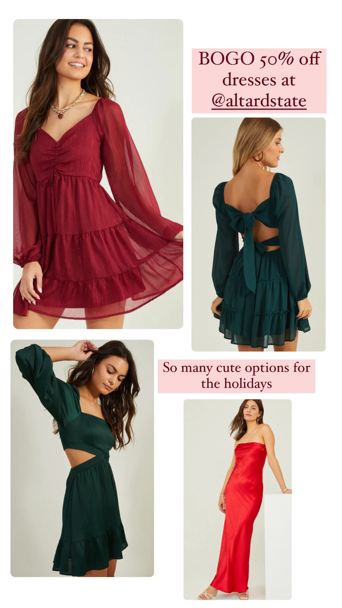 BOGO 50% off dresses! So many cute options for Christmastime ❤️

#LTKGiftGuide #LTKHoliday #LTKsalealert