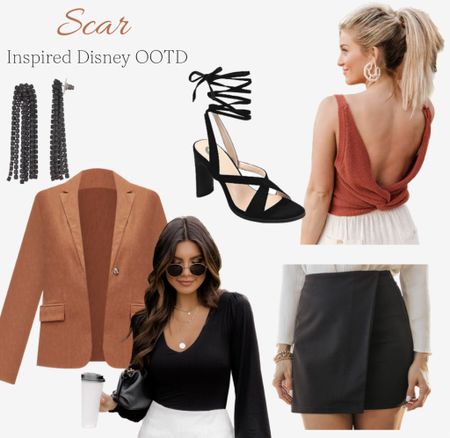 Scar inspired pieces. 
 - his main colors
 -edge and sleek pieces 
 - perfect for a night out 
#disney #disneyinspo #ootd

#LTKstyletip #LTKFind