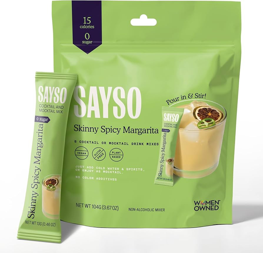 SAYSO Skinny Spicy Margarita Cocktail Sticks | Craft Cocktail or Mocktail in 1 Min, Just Add Wate... | Amazon (US)