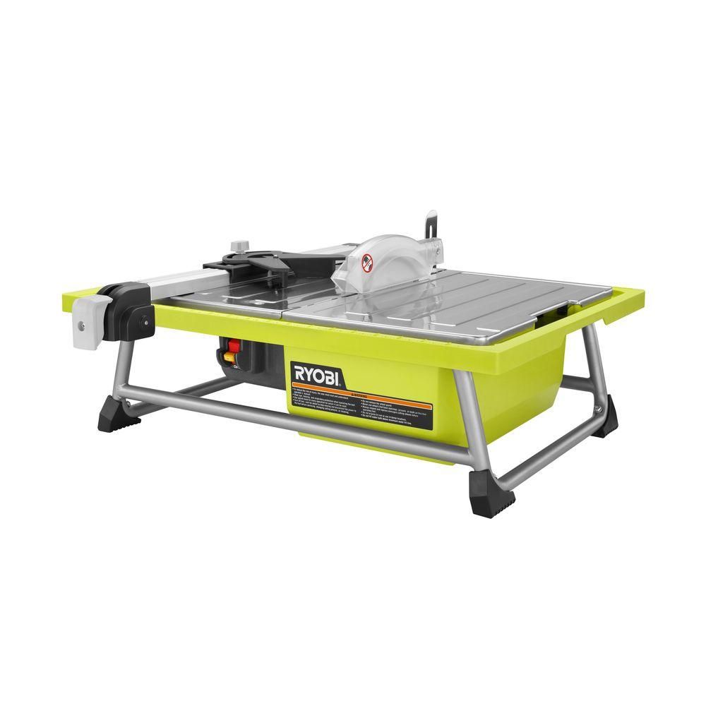 RYOBI 0.75 HP 7 in. 4.8 Amp Tabletop Tile Saw-WS722 - The Home Depot | The Home Depot