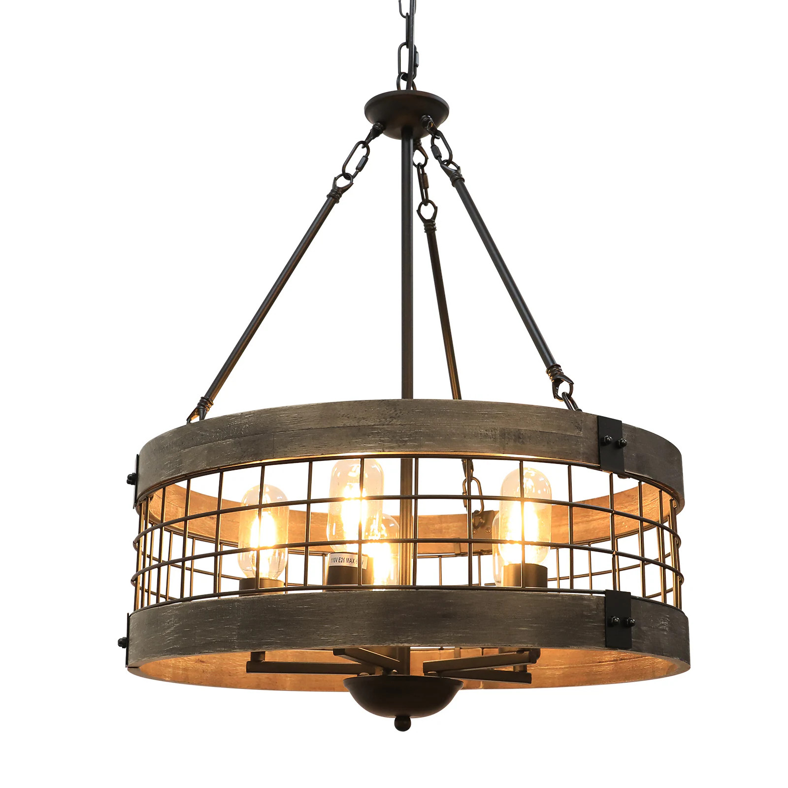 LamQee Farmhouse Chandelier 5 -Light Matte Black Cage Metal Chandelier one_size | 06FTL0203ABK | Lowe's