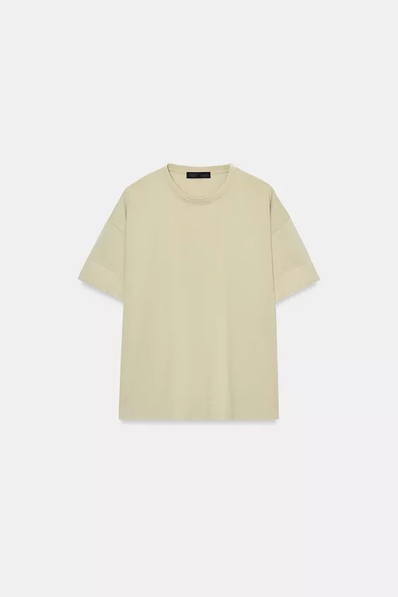 HEAVY COTTON SHORT SLEEVE T-SHIRT | Zara UK
