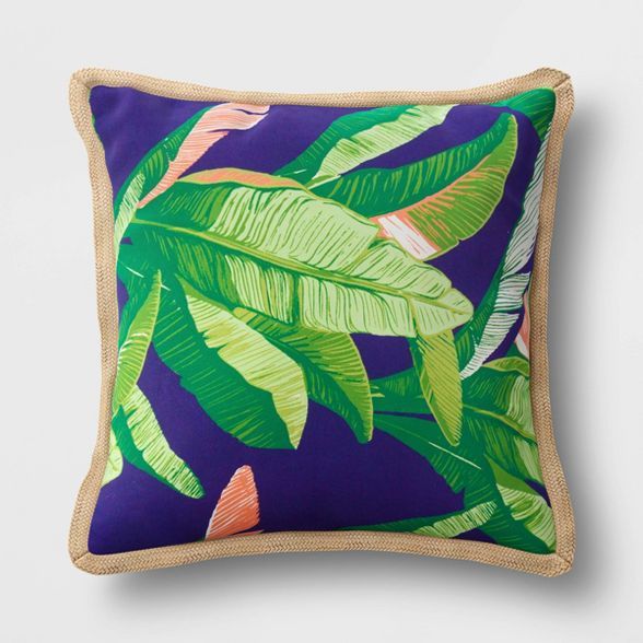 Decorative Throw Pillow DuraSeason Fabric™ Banana Leaf - Threshold™ | Target
