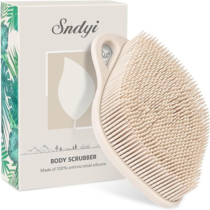 Sndyi Silicone Body Scrubber, Gentle Exfoliating Body Scrubber for Sensitive Skin, Leaf Shaped Sh... | Amazon (US)