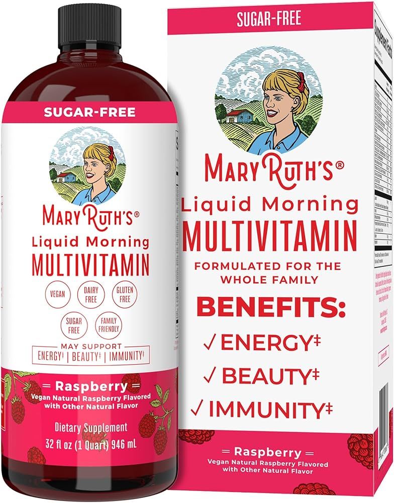 Multivitamin Multimineral for Women Men & Kids by MaryRuth's | No Added Sugar | Vegan Liquid Vitamins for Adults & Kids | Mens, Womens Multivitamin | Energy & Beauty Booster | Non-GMO | 32 Fl Oz | Amazon (US)