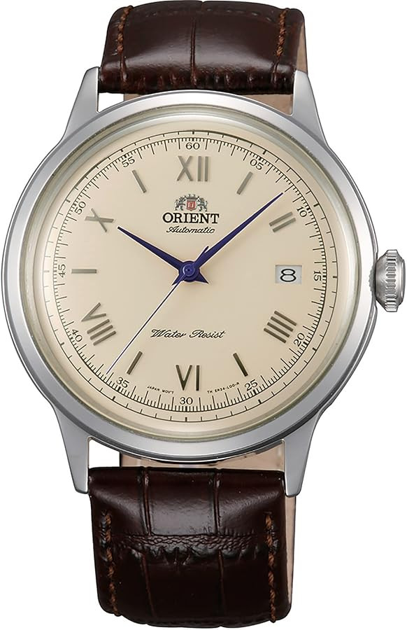 Orient Men's '2nd Gen. Bambino Ver. 2' Japanese Automatic Stainless Steel and Leather Dress Watch | Amazon (US)