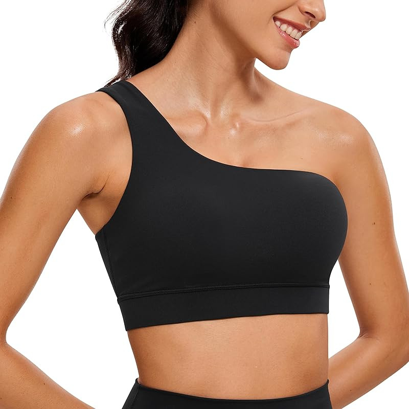 Butterluxe Womens One Shoulder Sports Bra - Sleeveless One Strap Low Impact Asymmetrical Workout ... | Amazon (US)