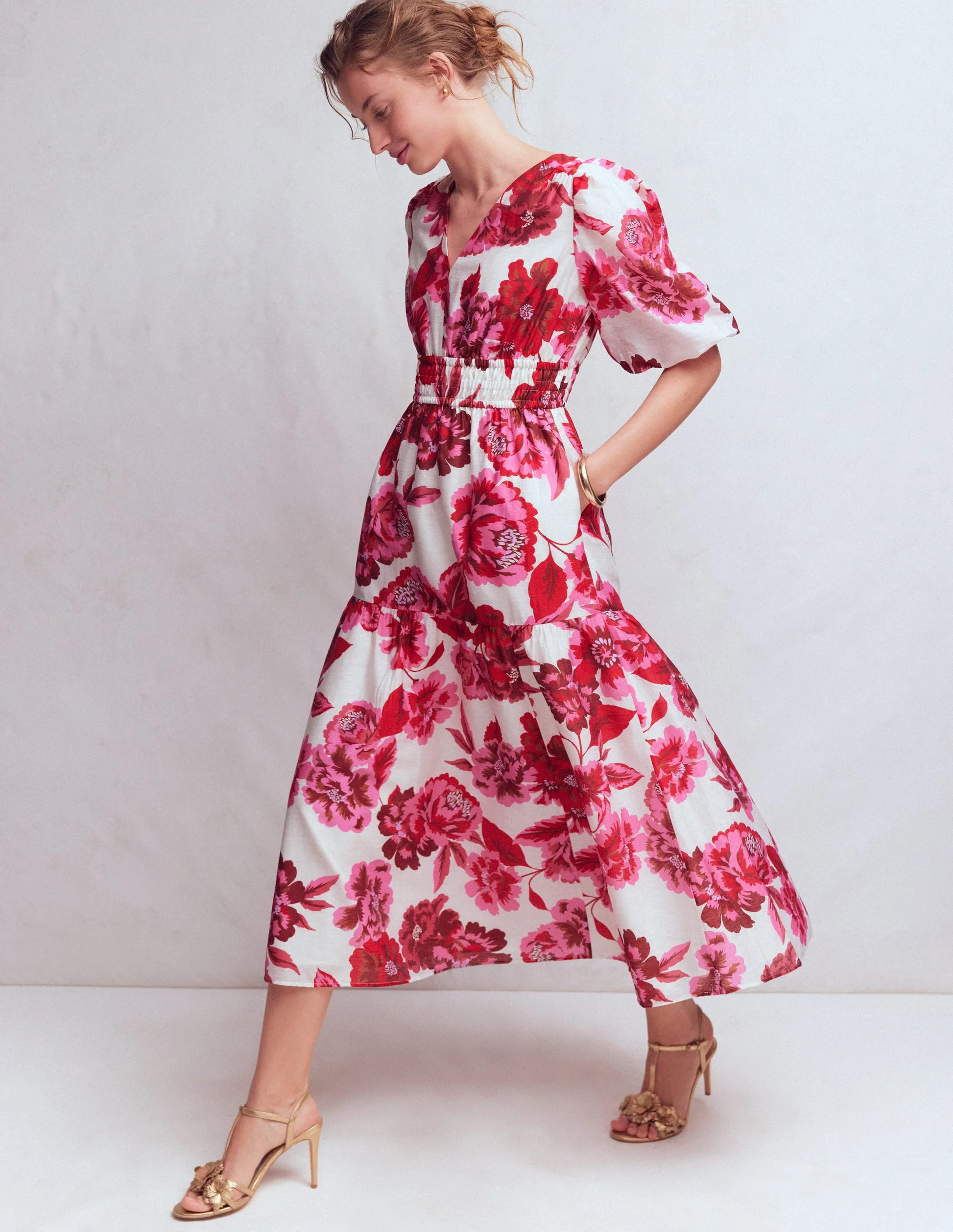 Irene Occasion Dress-Pink Opulent Blossom | Boden (US)