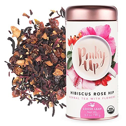 Pinky Up Organic Hibiscus Tea Loose Leaf Rosehip Blend | Whole Leaf Dried Hibiscus Flower | Caffe... | Amazon (US)